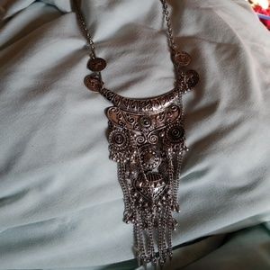 Silver statement necklace